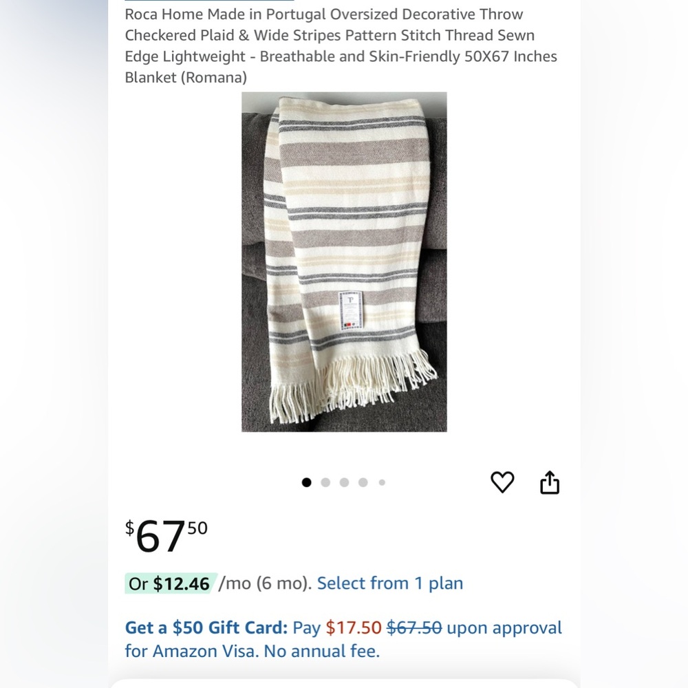 Gray and Red Nordic-Inspired Blanket